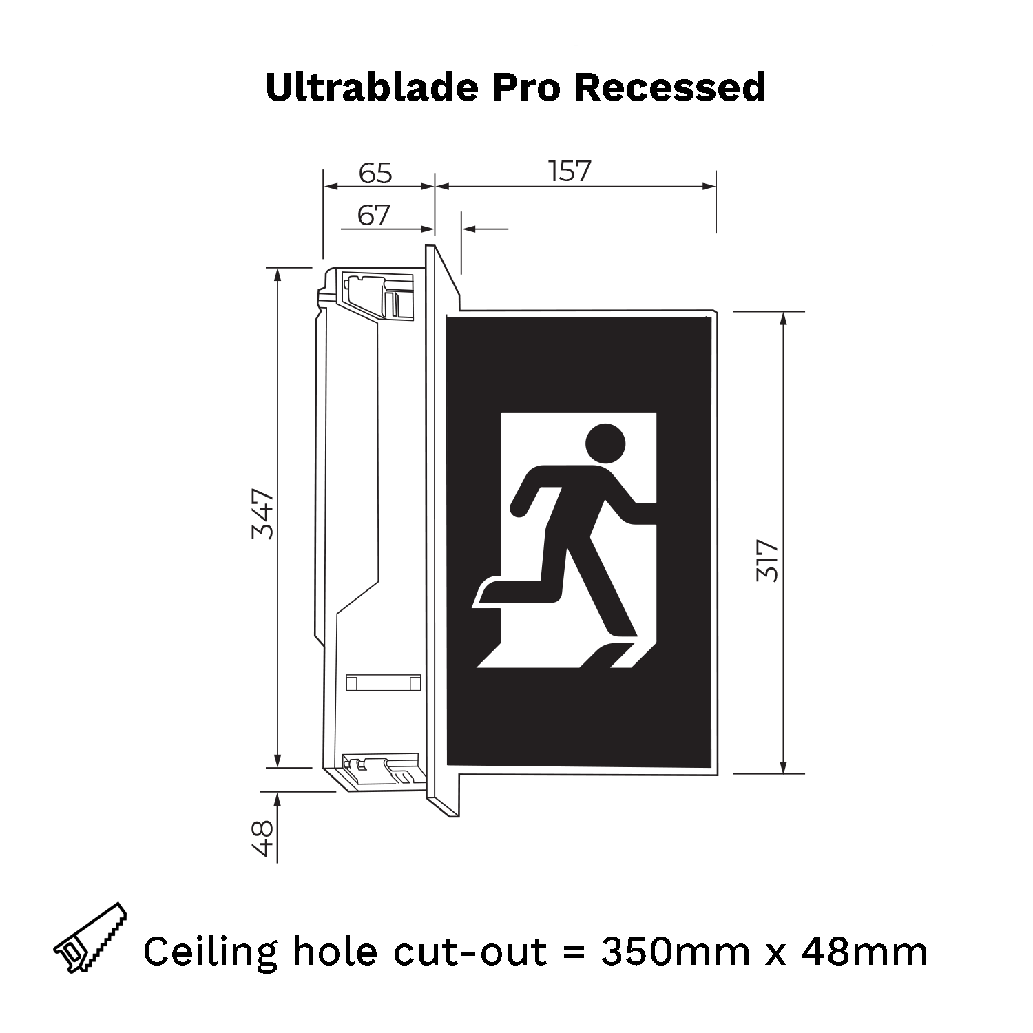 Ultrablade Pro Recessed Exit (Wall Mount Flag Style)