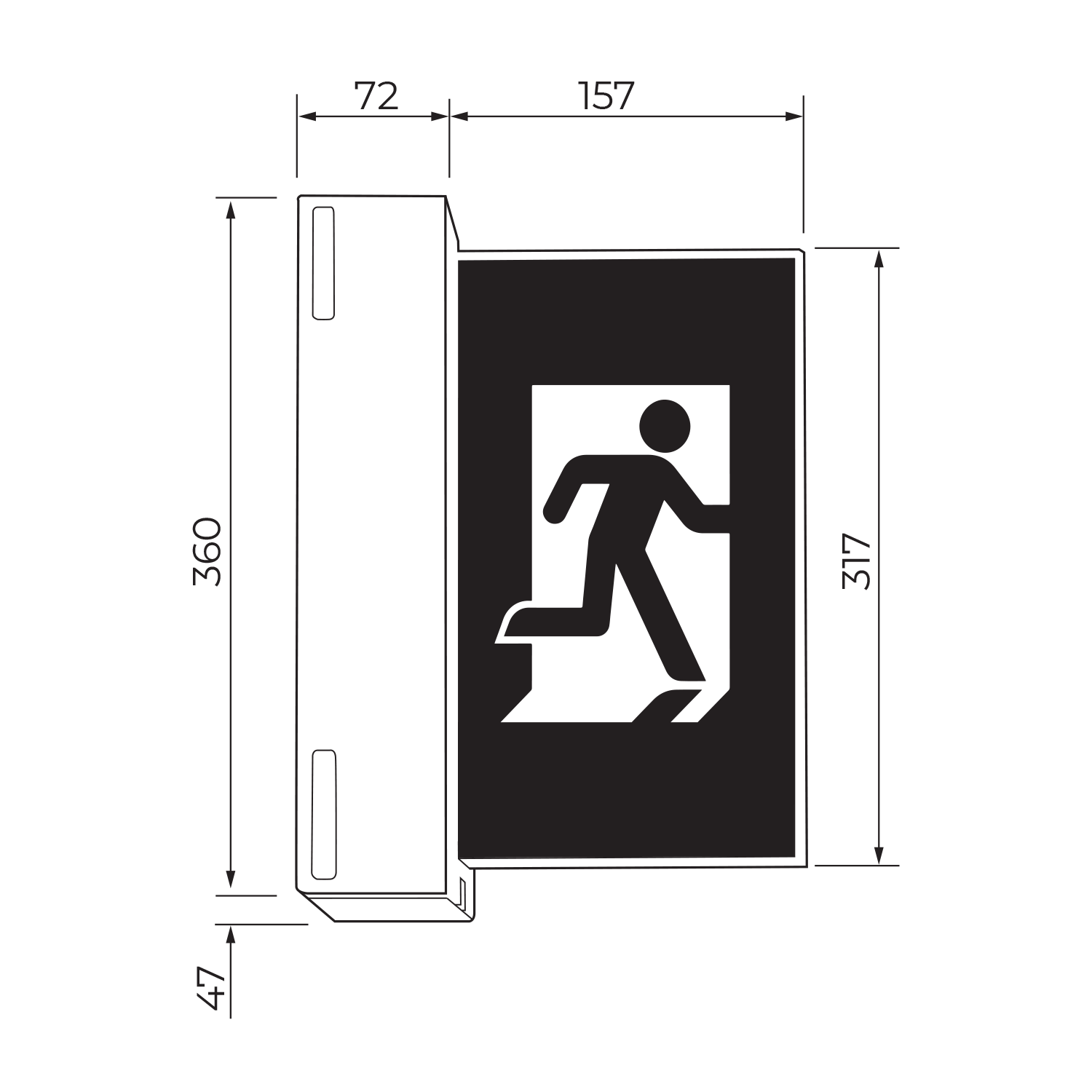 Ultrablade Pro Surface Mount Exit (Wall Mount Flag Style)