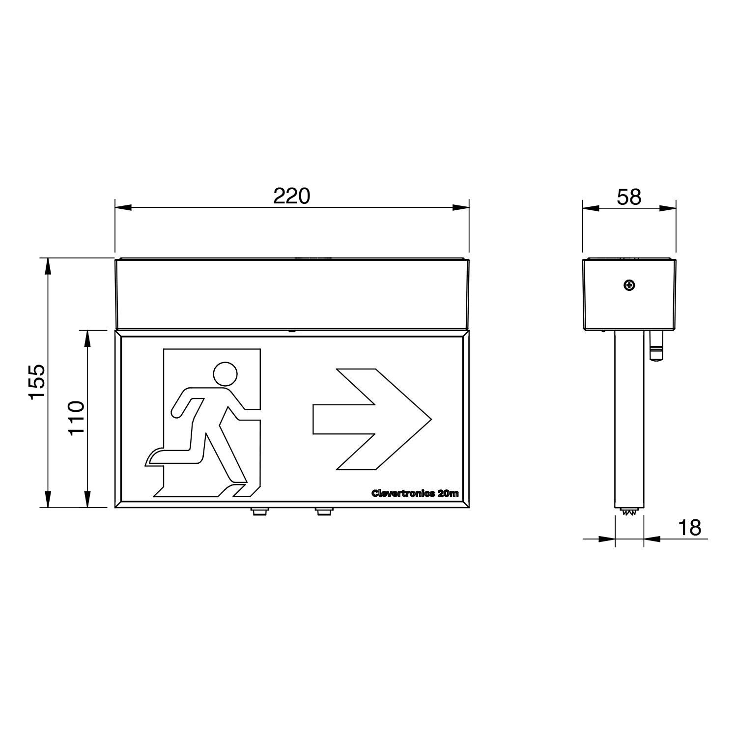 Form 16m Exit Ceiling Mount - Surface