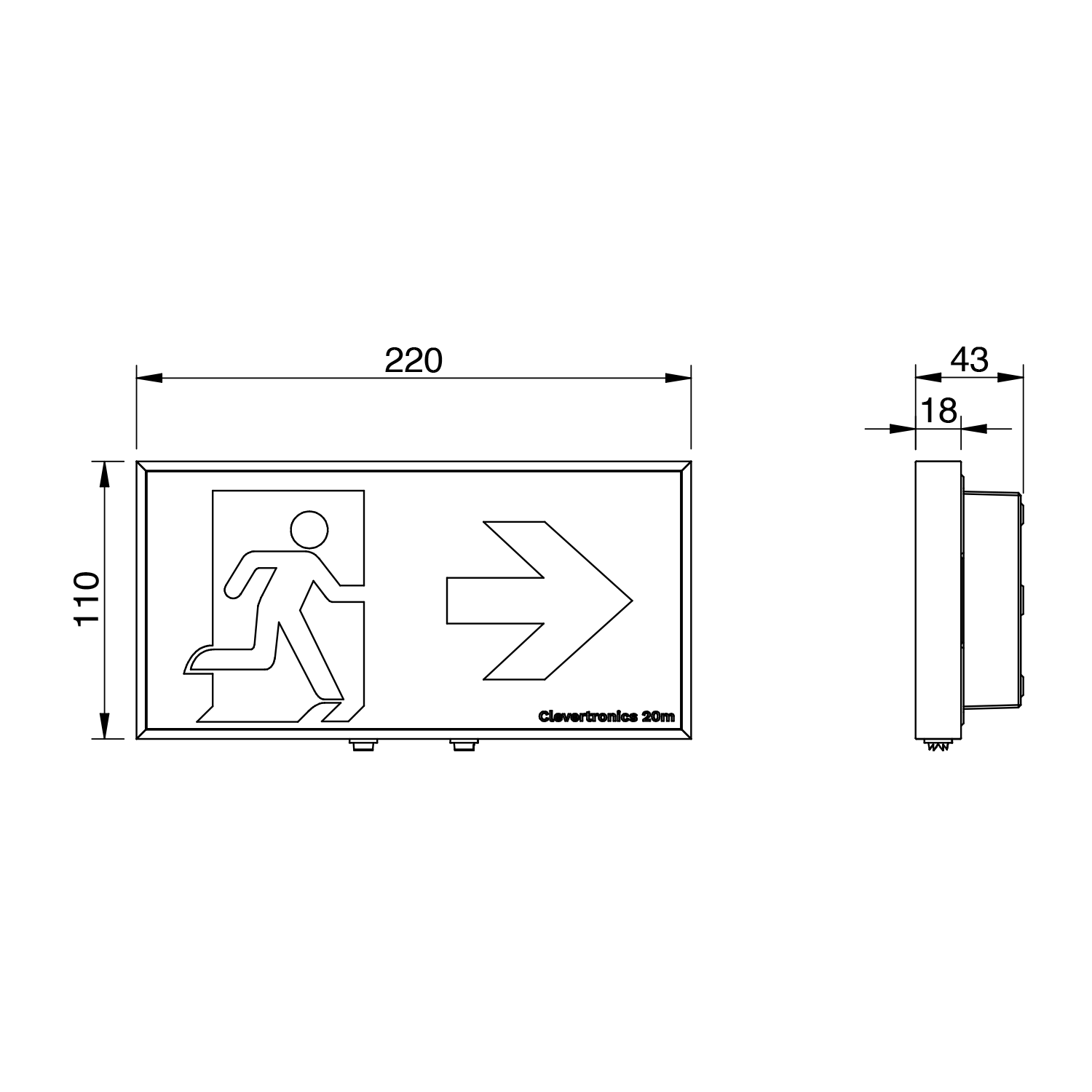 Form 16m Exit Wall Mount - Surface